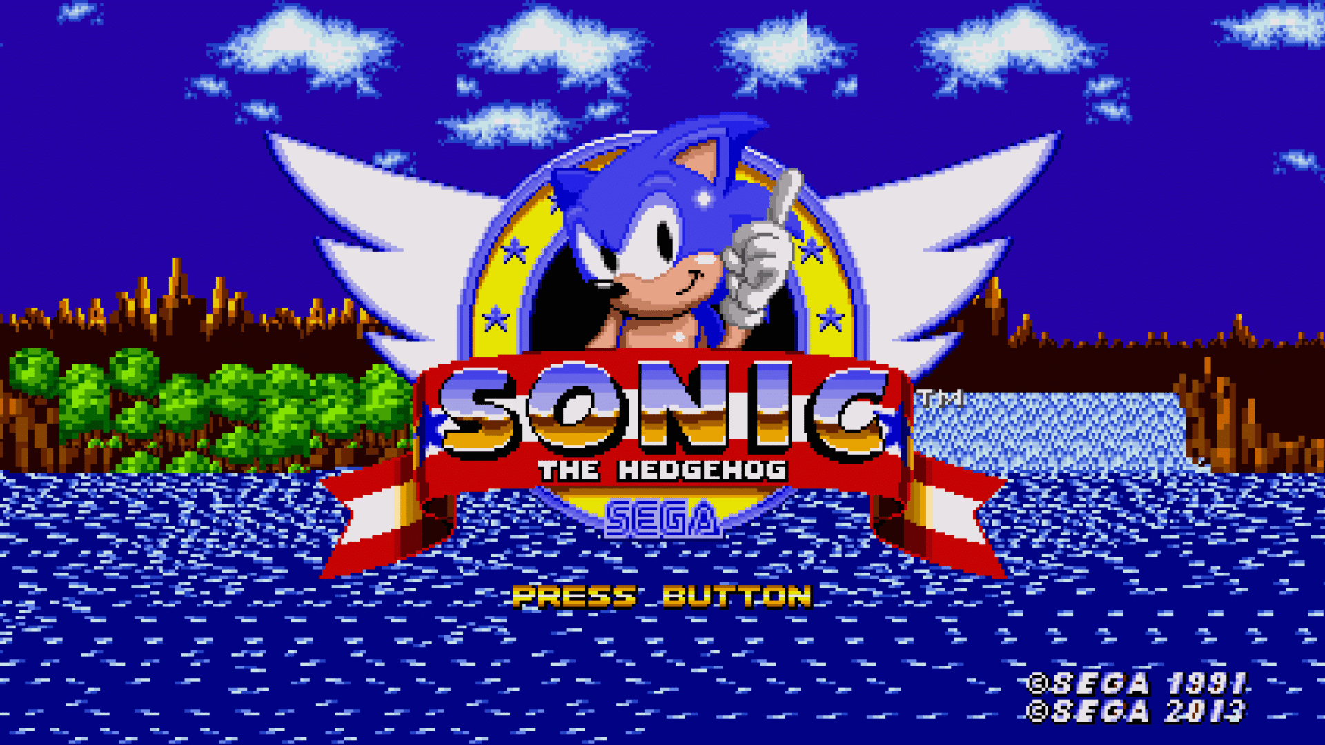Ilustração retrô de Sonic, representando os clássicos do catálogo